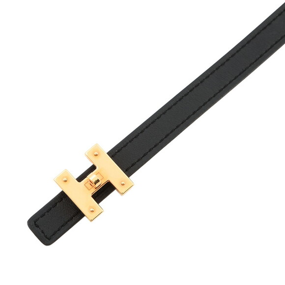 Hermès Mini H Kelly Belt with Turnlock Motif, Black and Gold, Swift, Epsom, B... - Picture 4 of 16